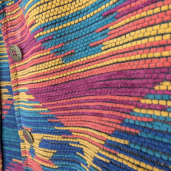 Vintage Alfred Dunner Women 14 Aztec Soft Button Down Blazer Jacket Multicolour - Picture 5 of 13